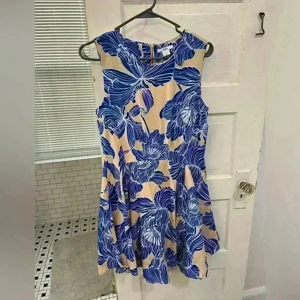 blue and tan formal mini dress‎ from BAR III